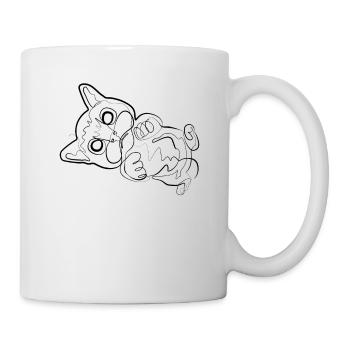 Baby Cat - one line drawing - Mug - white - Right