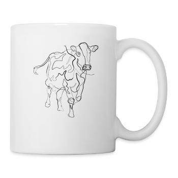 Cow farmer - one line drawing - Mug - white - Right