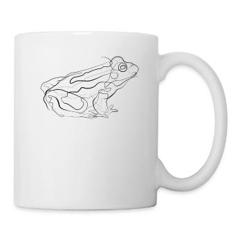 Grenouille Amphibie - one line drawing - Mug blanc - blanc - Droite