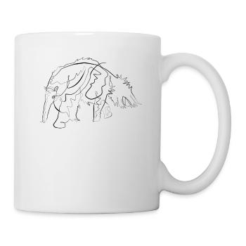 L’ours fourmilière - one line drawing - Mug blanc - blanc - Droite