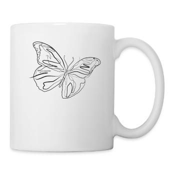 Butterfly - one line drawing - Mug - white - Right