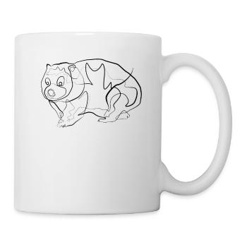 Wombat Australie - one line drawing - Mug blanc - blanc - Droite