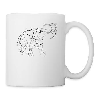 Mammut Elephant - one line drawing - Mug blanc - blanc - Droite