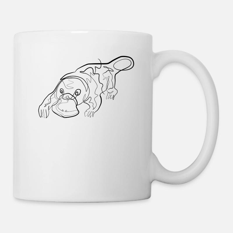 Schnabeltier - one line drawing - Tasse - Weiß
