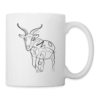 Goat Capricorn Shepherd - one line drawing - Mug - white - Right