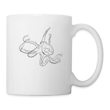 Squid - one line drawing - Mug - white - Right