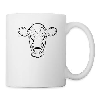 Vache - one line drawing - Mug blanc - blanc - Droite