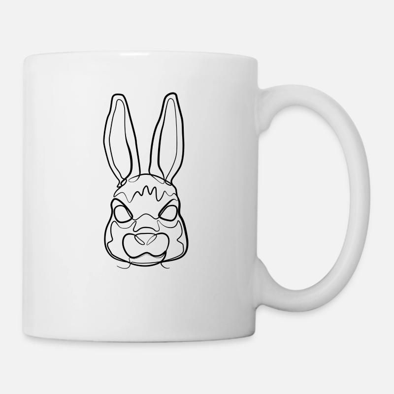 Rabbit - one line drawing - Mug - white