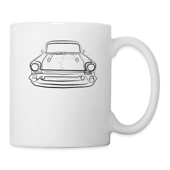 Oldtimer - one line drawing - Tasse - Weiß - Rechts