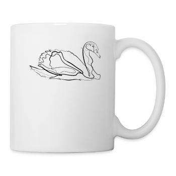 Swan Ballet - one line drawing - Mug - white - Right