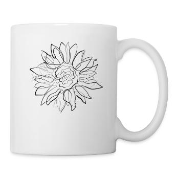 Sunflower Summer - one line drawing - Mug - white - Right