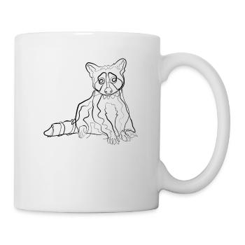 Raccoon - one line drawing - Mug - white - Right