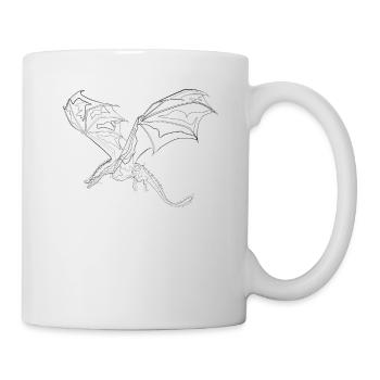 Dragon Fantasy - one line drawing - Mug - white - Right
