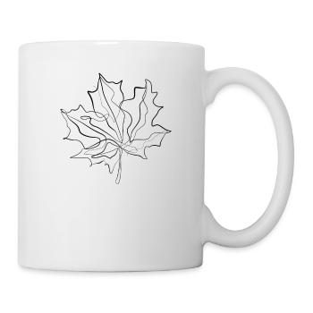 Canada Maple Leaf - one line drawing - Mug - white - Right