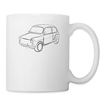 Auto Oldtimer - one line drawing - Tasse - Weiß - Rechts