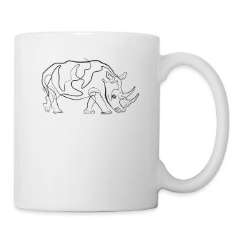 Rhino - one line drawing - Mug - white - Right