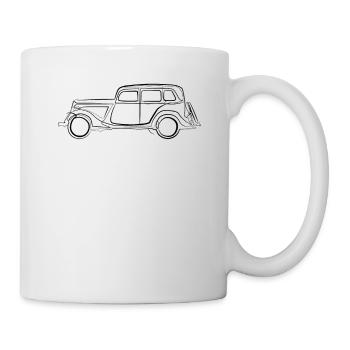 Car Oldtimer retro - one line drawing - Mug - white - Right