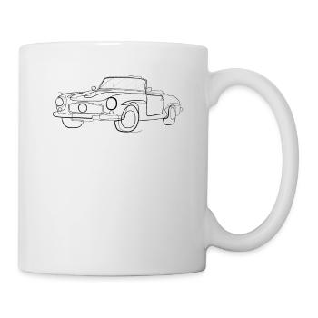 Oldtimer Cabrio - one line drawing - Mug - white - Right