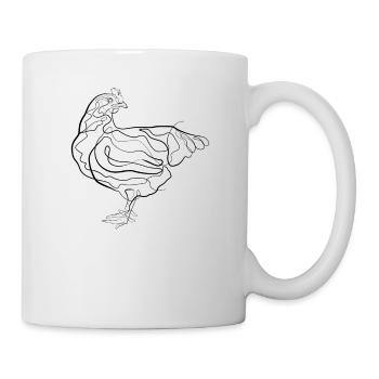 Poulet de coq - one line drawing - Mug blanc - blanc - Droite