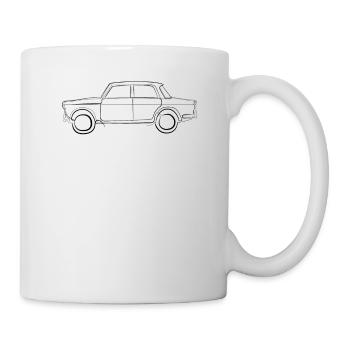 Oldtimer Auto - one line drawing - Tasse - Weiß - Rechts