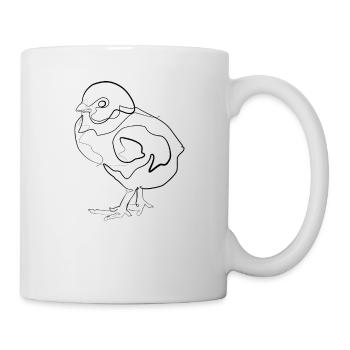 Poulet bébé poussin - one line drawing - Mug blanc - blanc - Droite