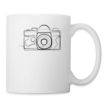 Vintage Kamera Fotograf - one line drawing - Tasse - Weiß - Rechts