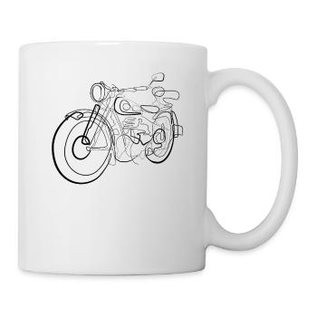 Motorcycle Chopper Biker - one line drawing - Mug - white - Right