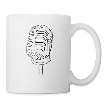 Sänger Mikrofon - one line drawing - Tasse - Weiß - Rechts