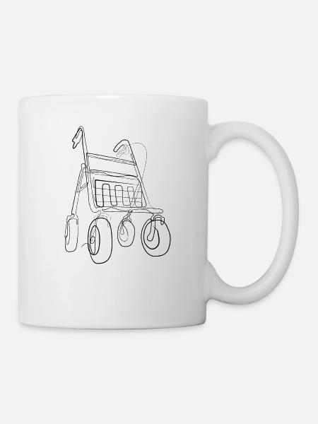 Rollator - one line drawing - Tasse - Weiß