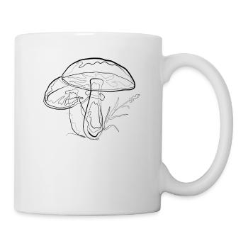 Mushrooms - one line drawing - Mug - white - Right