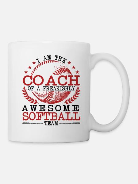 Softball Coach Drôle Citations Sports Cadeau - Mug blanc - blanc