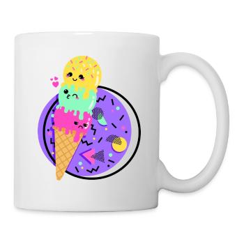 Kawaii Style Retro 80s Ice Horn - Mug - white - Right