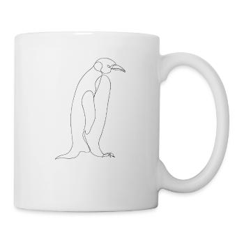 Pinguin Zeichnung - Tasse - Weiß - Rechts