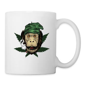 Kiffender Monkey With Joint - Mug - white - Right