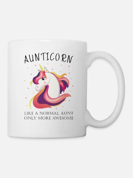 Aunticorn Unicorn Verdens beste tante - Kopp - hvit