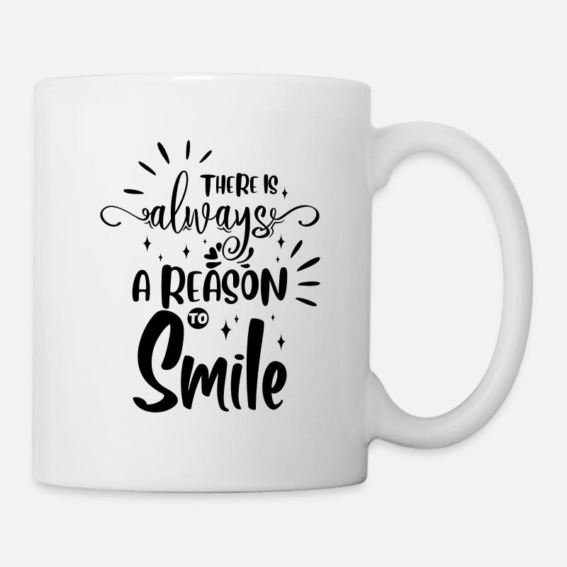 Glücklich Lachen Spruch - Tasse - Weiß