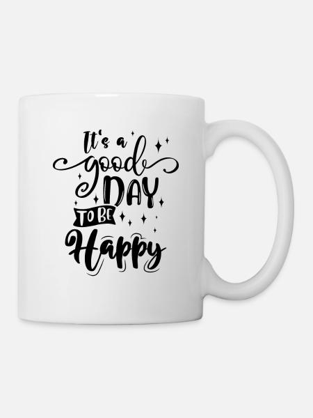 Heureux citation - Mug blanc - blanc
