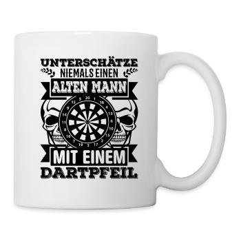 Darts Dartpfeil Spruch - Tasse - Weiß - Rechts