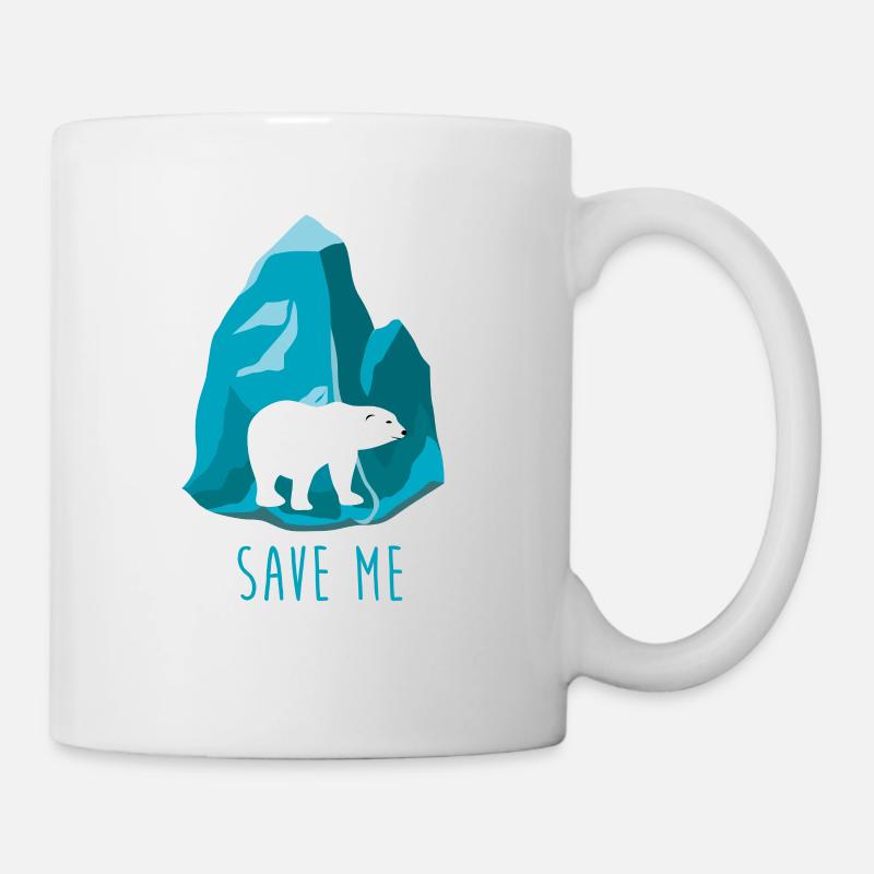 Eisbär Klimawandel - Tasse - Weiß