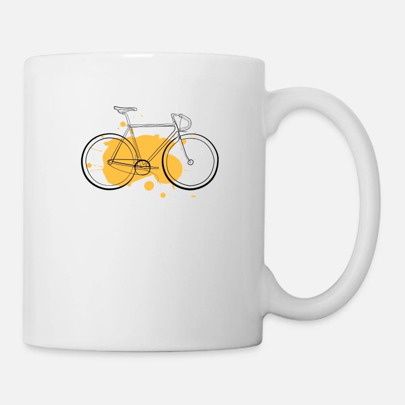 Rennrad | one line drawing - Tasse - Weiß