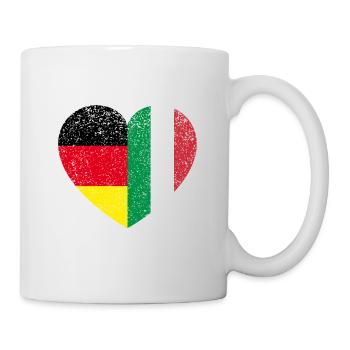 Germany Italy Flag Heart - Mug - white - Right