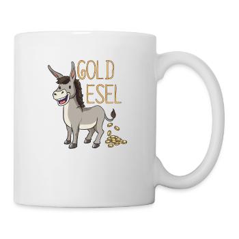 Esel Goldesel Maultier Muli Donkey Geschenk - Tasse - Weiß - Rechts