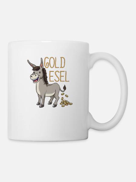 Esel Goldesel Maultier Muli Donkey Geschenk - Tasse - Weiß