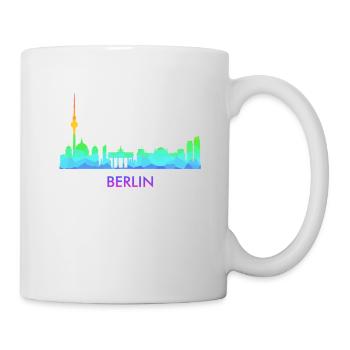 Berlin City Skyline Stadt Silhouette Brandenburger - Tasse - Weiß - Rechts