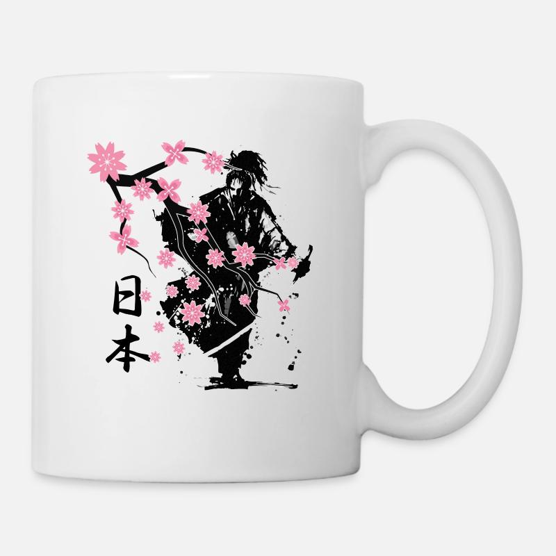 samurai warrior sakura flower style - Mug - white