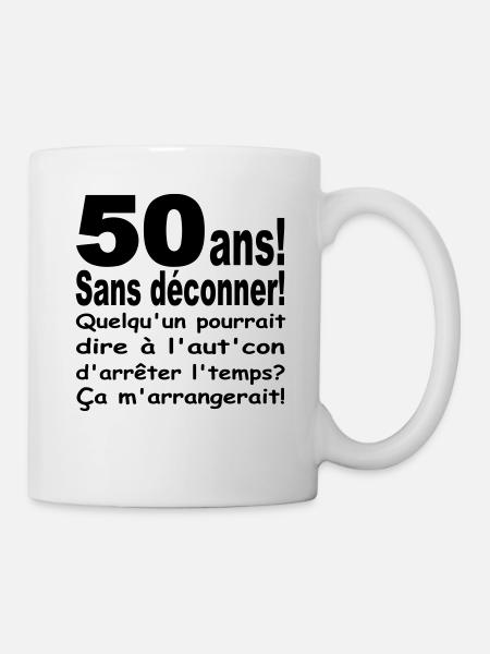 ANNIVERSAIRE 50 ANS/VISUEL/DESIGN/MOTIF/HUMOUR - Mug blanc - blanc