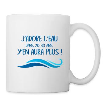 J'adore l'eau jcvd - Mug blanc - blanc - Droite