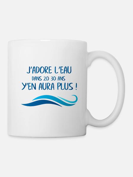 J'adore l'eau jcvd - Mug blanc - blanc