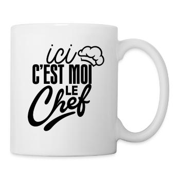 chef cuisine ici c'est moi le chef - Mug blanc - blanc - Droite