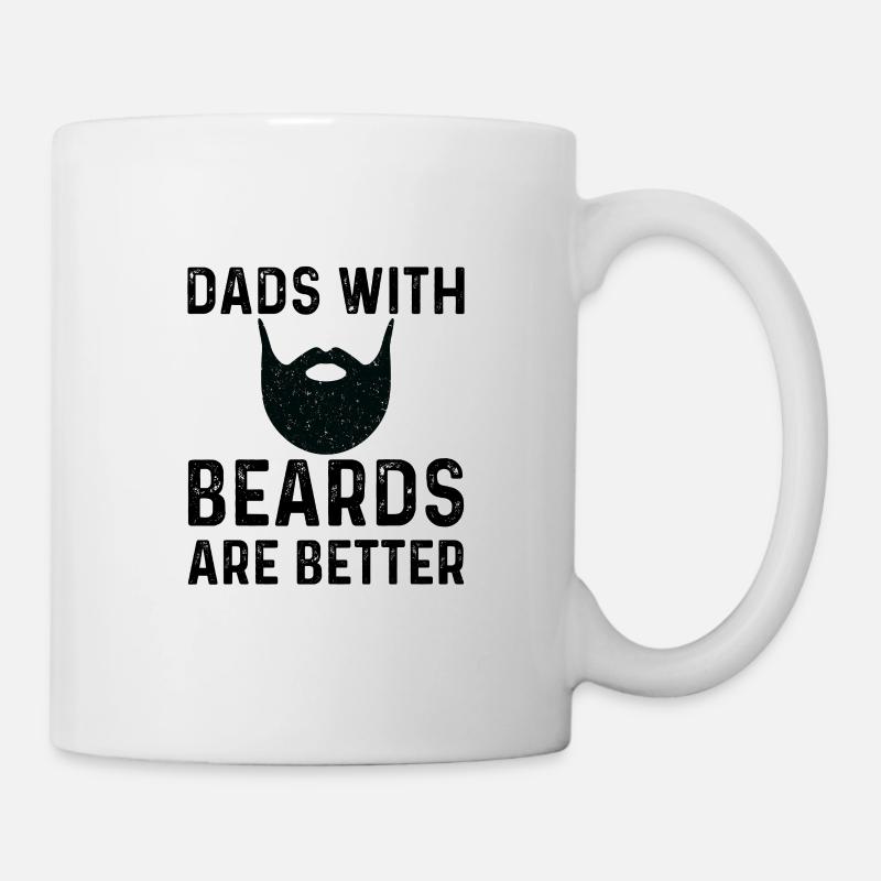 Father's Day Gift, Dads with Beards Are Better T-S - Mug - white